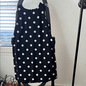 Anne Klein Black Dress with White Dots
